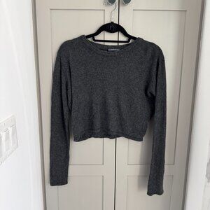 Brandy Melville Knit Crop Sweater - Charcoal